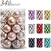 AMS 34ct Christmas Ball Mini Ornaments Party Decorations Shatterproof Festival Pendant Hangings for Xmas Tree Decor(1.57''/40mm,Champagne)