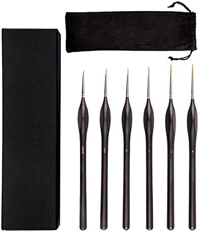 Mattys 6 sizes Professional Detail Paint Brush Set with Triangular Handle for Detailing &amp; Art Painting - Acrylic, Gouache,Miniatures, Models,Nails,Watercolor, Oil,Adults Canvas, Rock Painting