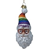 Kurt Adler 5.75 Inch Noble Gems Pride Santa Glass Ornament