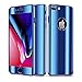 Yrzper Compatible with iPhone 8 Plus/iPhone 7 Plus 5.5 inch 3 in 1 PC Thin Hard Plating Mirror 360 Shockproof Protective Case Cover (Blue, 5.5inch)