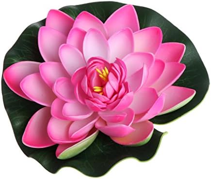 LIYUDL Artificial Fake Floating Flowers Lotus Water Lily Floating Pool Plants Garden Tank Pond Decor (Light Pink)