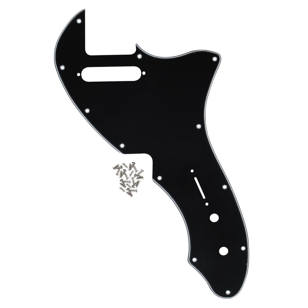 FLEOR 12 Screw Holes TL Thinline Pickguard Re-Issue Style Scratch Plate Fits Original U.S. Made TL TE Thinline 69 RI USA, 3-ply Black