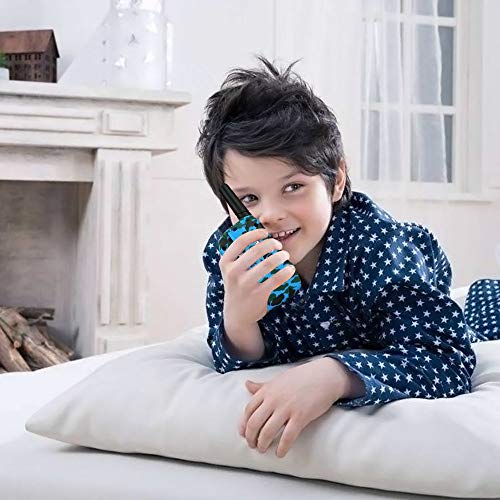 GoBig 6201 Voice Activated Adults and Kids 3 Mile Range 2 Way Radio Walkie Talkies Built in Flash Light Camo Blue (2 Pack)