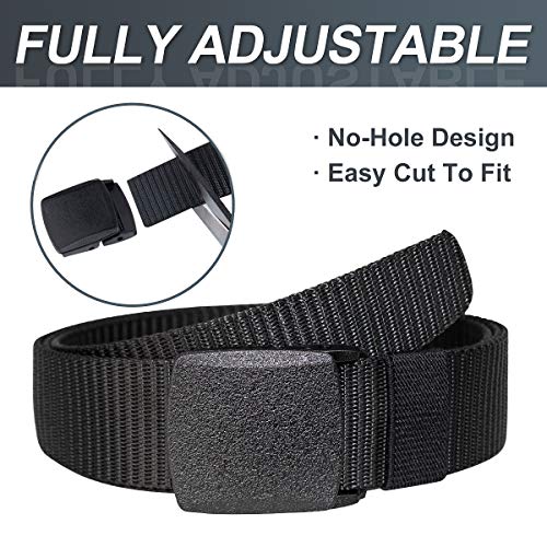 Military Belts 2-Pack Tactical Nylon Belts With Plastic Buckles