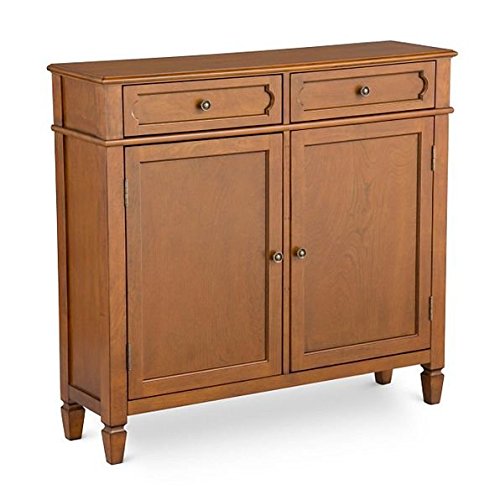 Warm Chestnut Finish Slim Profile Storage Cabinet Buffet Sideboard Bathroom Storage Cupboard Console Furniture