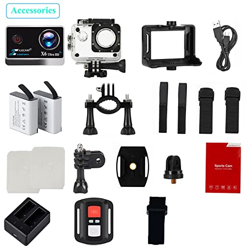 X6 4K 20M WiFi Action Camera Ultra HD with 170 Degree Wide Angle 2.4G