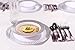 Signature Collection Premium China Like White/silver 40 Pieces Plastic Plates Package, Wedding and Party Dinnerware (Includes 20 7.5 Inch Plates, 20 10.25 Inch Plates)