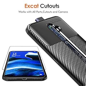 iVoler Cover per Oppo Reno2 Z/Reno 2Z / Oppo Reno2 F/Reno 2F, con 3 Pezzi Pellicola Vetro Temperato, Fibra di Carbonio… - immagine 5