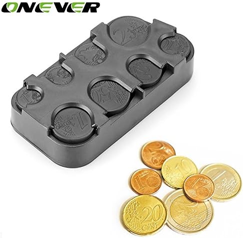 Car Interior Coin Holder Case Storage Box Container Dispenser Organizer (for Euro Coins) Case Loose Change Money Coin Storage