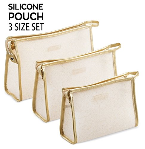 Le Sac Silky Soft Silicone Cosmetic Pouch Makeup Bag 3 Size Holiday Gift Set