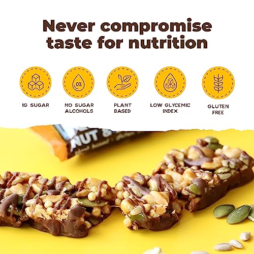 Munk Pack Nut & Seed Bar, Peanut Butter Dark Chocolate 1g Sugar, Low