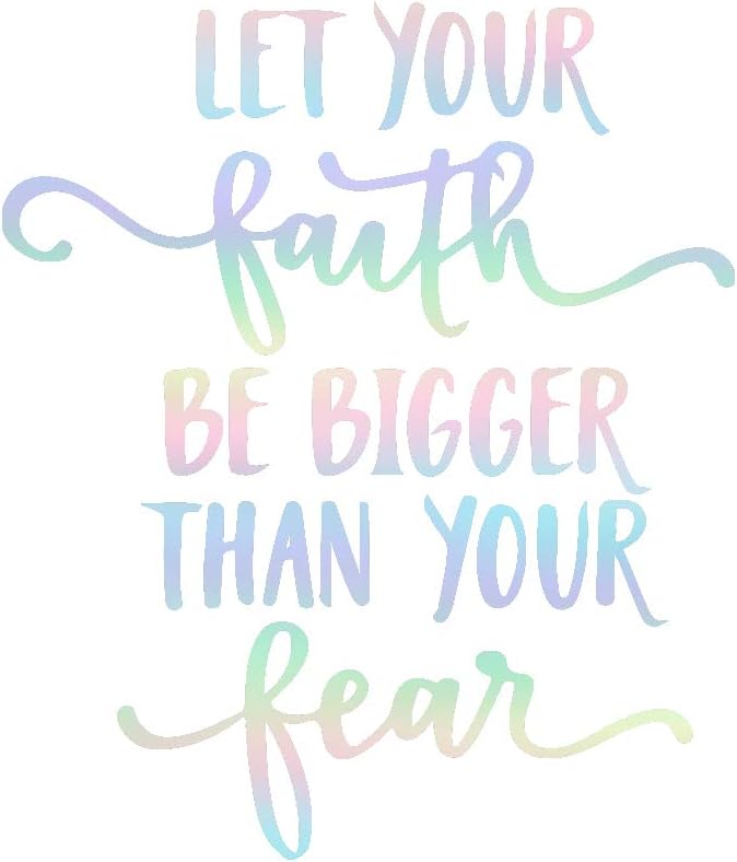 Let Your Faith Be Bigger Breast Cancer Phrase (Hologram) (Set Of 2) Premium Waterproof Vinyl Decal Stickers For Laptop Phone Accessory Helmet Car Window Bumper Mug Tuber Cup Door Wall Decoration