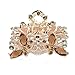 TOOGOO(R) Hair Clamp Claw Clip Metal Crystal Glass Coffee Women Hot 35x65mm