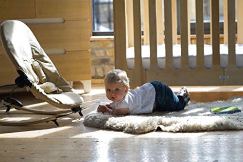Bloom Coco Go 3-in-1 Baby Lounger/Bouncer/Rocker Beach House White Frame with Seat Pad in Organic Front/Baby Facing Cotton Canvas (Coconut White) - Thumbnail 7