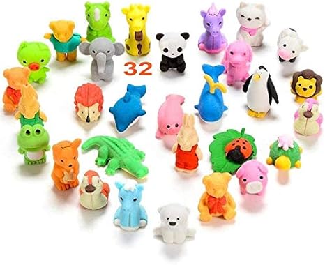Amazon パズル消しゴム Yapusen ミニ消しゴム おもちゃ かわいい動物の消しゴム 鉛筆消しゴム 子供用 パーティー 学校 学生適用 32個パック 消しゴム 文房具 オフィス用品