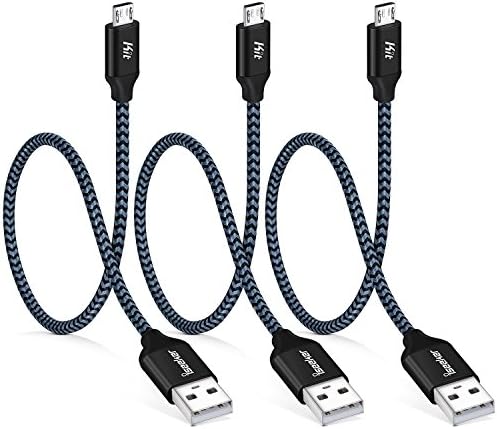 Short Micro USB Charger, iSeekerkit 3Pack 1.5ft/50cm High Speed Micro-USB to USB 2.0 Cable Sync &amp; Charge Cord for Samsung Galaxy S7 Edge/S6, Nexus, LG, Motorola, Android Smartphone, Camera