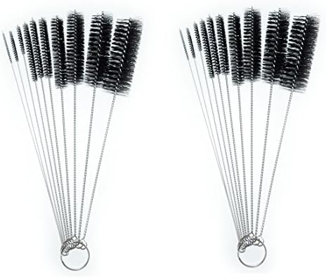 FOONEA Nylon Brush Aquarium Air Pump Accessories Cleaning Brushes Nylon Tube Brushes 20 Pieces for Drinking Straws Glasses Keyboards Jewelry Cleaning 2 Packs 10 in 1