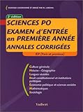 Image de Sciences Po : Examen d'entrée en première année, annales corrigées, IEP (Paris et province)