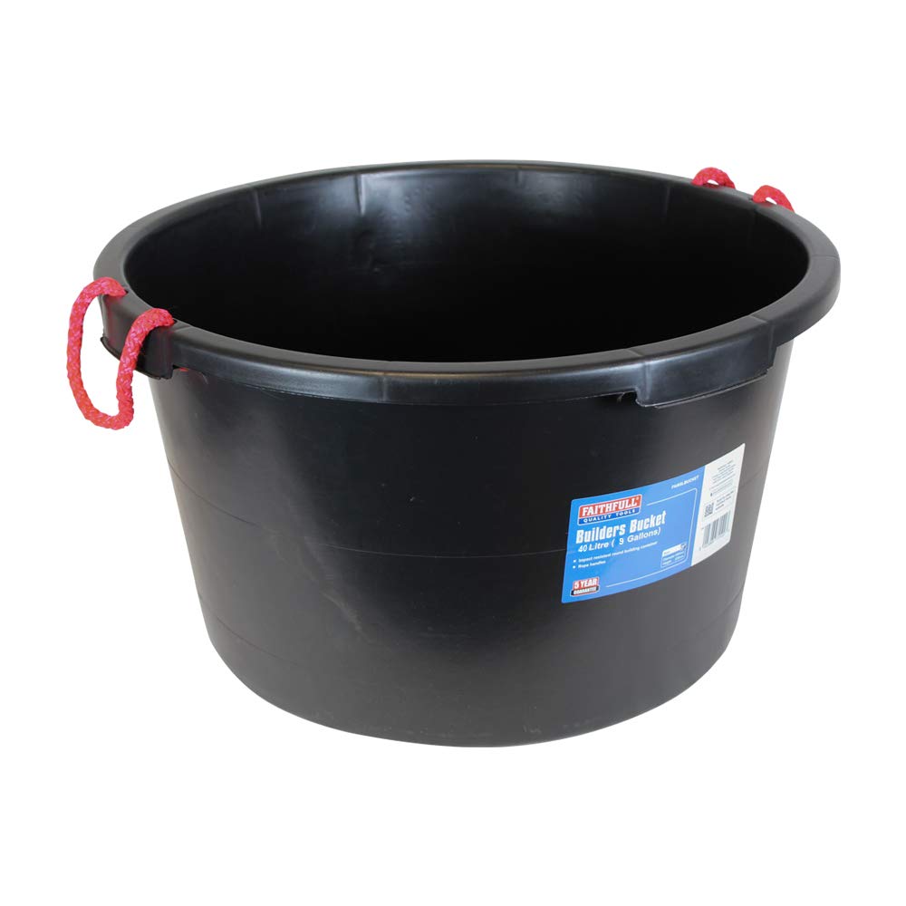 Faithfull Tools FAI40LBUCKET 40 Litre Builders Bucket - Black