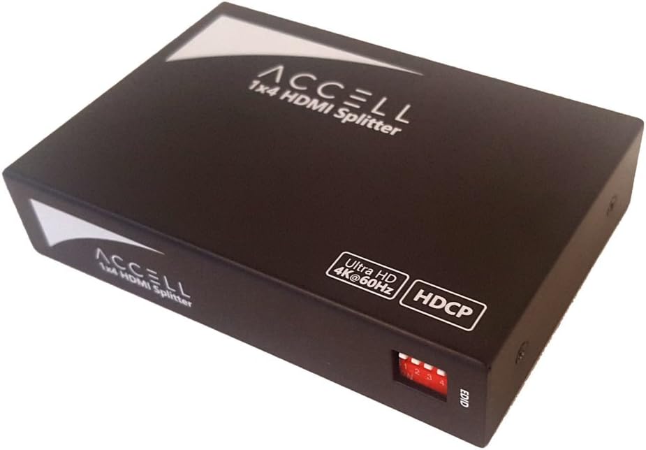 Accell K078C-009B 1x4 HDMI Splitter - HDMI 2.0, Supports 4K UHD @ 60Hz