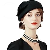HIMESPORT Wool Felt Feather Fascinator Hats for Women Ladies Church Cocktail Tea Party Dress Pillbox Hat