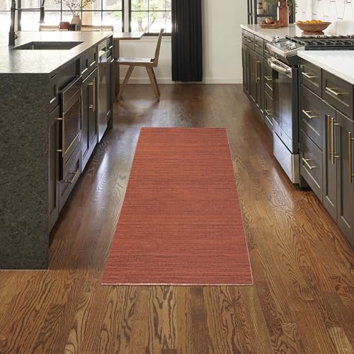 Nourison Home Washable Essentials Brick 2' x 6' Area Rug - Easy Clean, Non Shed…