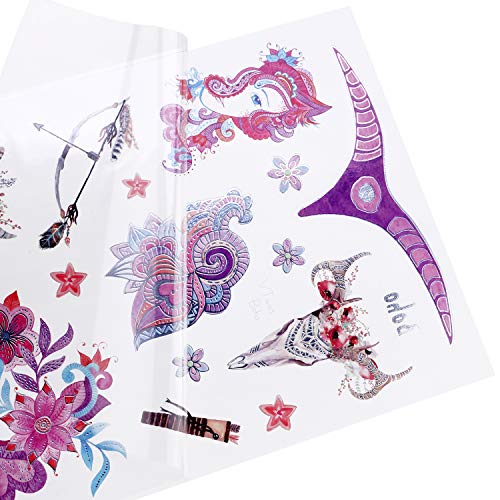150 Metallic Temporäre Tattoos Für Frauen – Gold, Silber, Glitzer Designs (Blumen, Schmetterlinge, Federn)