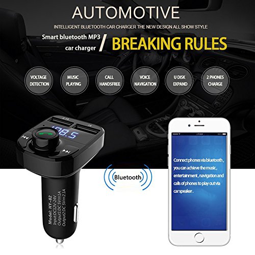 WinnerEco Bluetooth Car MP3 Player FM Transmitter Wireless Adapter Double USB Charger
