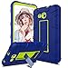 Samsung Galaxy Tab Lite E 7.0 Case, Galaxy Tab 3 Lite 7.0 Case, Venoro [Kickstand Feature] Shockproof Heavy Duty Armor Defender Protective Case Cover for SM-T110 / T111 / T113 (Navy Blue/Lemon Yellow)