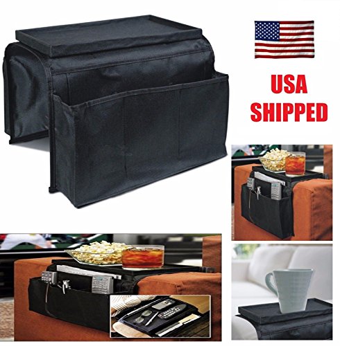 6 Pocket ArmRest Organizer - Adjusts To Fit Any Couch Or Chair Armrest - PrimeTrendz TM.