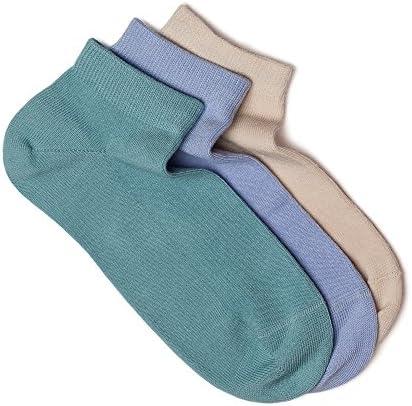 Women's Low Cut Socks, 3 Pairs Pack. Seamless Fit, Fine Combed Cotton, Reinforced Sole