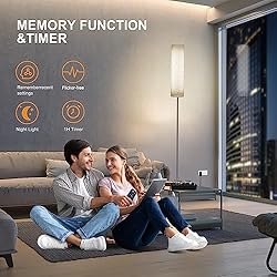 cozywarm LED Floor Lamp with Linen Shade and Remote