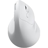SOLAKAKA SM520 Ergonomic Wireless Mouse with 24,000 DPI, White | Stable Tri-Mode Connection, Comfortable Vertical Design, Rechargeable Battery, Programmable Side Button, for PC, Laptop