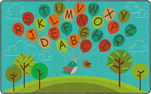 Flagship Carpets Fly Away ABCs Children's Educational Rug for Nursery Room Mat, Home Learning Area, Kids Playroom, and Classroom Carpet, 7'6" x 12', Rectangle