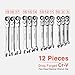 TICOFTECH Metric Ratchet Wrench Set, 12-Piece Flex-Head Combination Wrenches, Standard Hand Tools Set with Portable Bag …