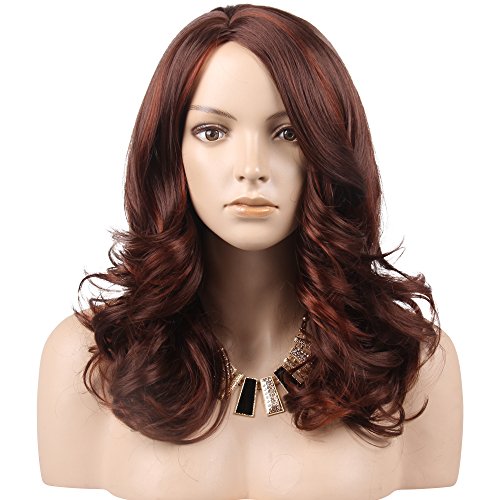 VOROSY Wig Kanekalon Synthetic Fiber Long Wavy Curly Hair Wigs for Women Daily/Everyday Use
