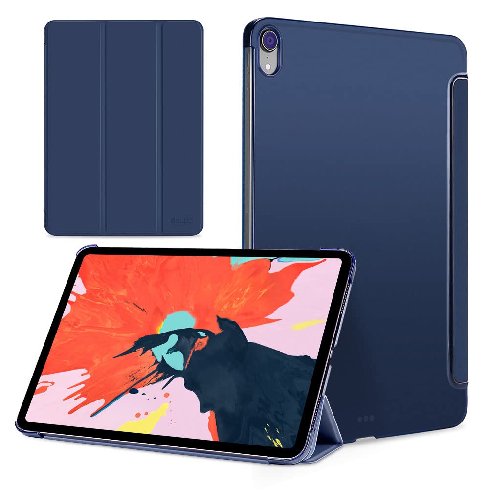 doupi FlipCase for iPad Pro 11 inch (2018), Deluxe Flip Cover with Smart Sleep/Wake Up Function, can be set up as stand for video viewing or writing, blue