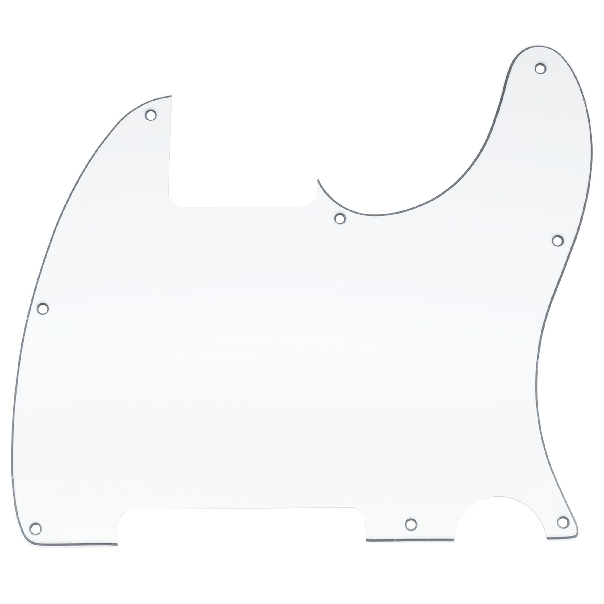 Musiclily 8 Hole Tele Pickguard Blank for Fender USA/Mexican Telecaster Esquire Guitar, 3Ply White — image 1