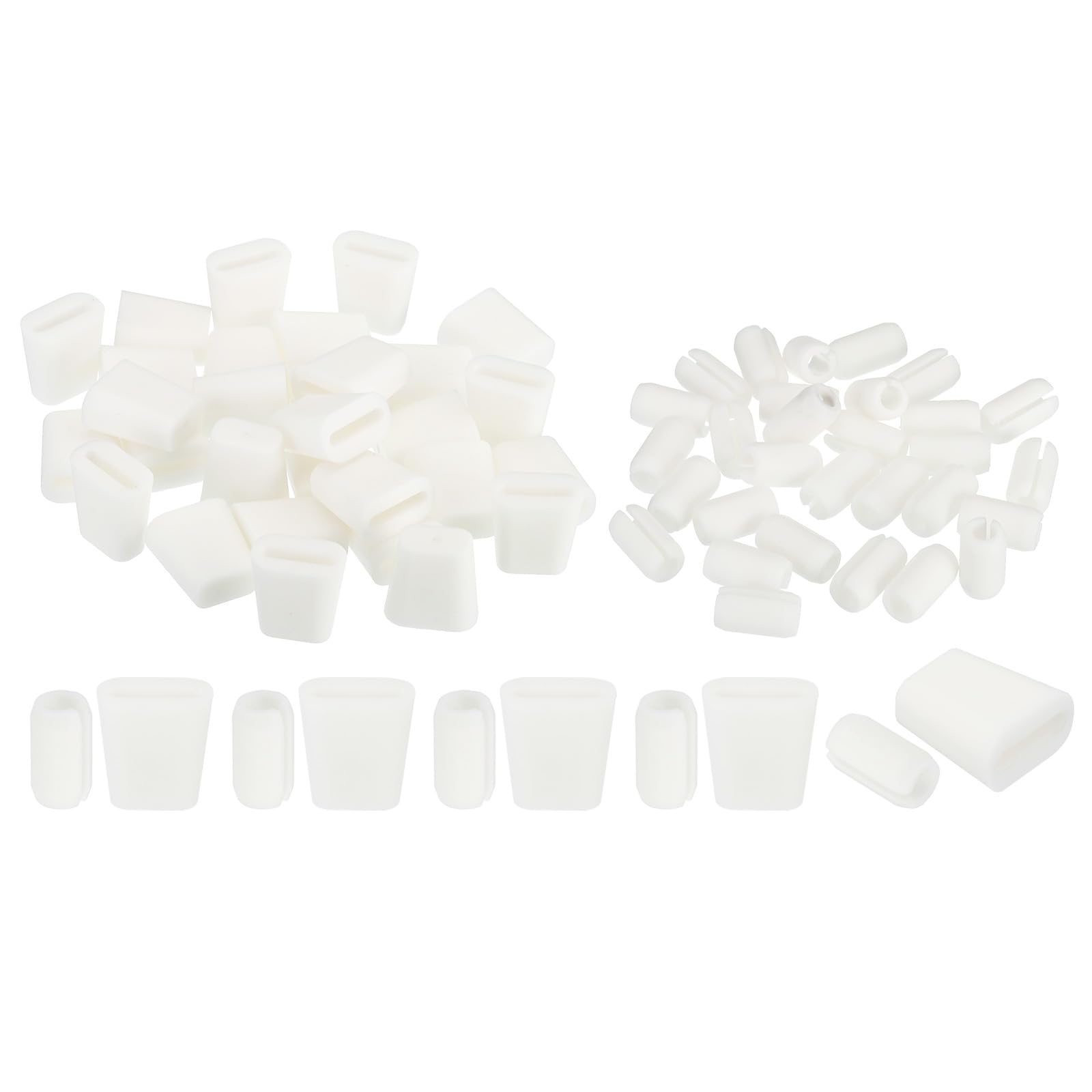 PATIKIL Kitchen Sink Rack Feet, 30Set 19 x 18 mm Rubber Square Sink Protector Feet with 7mm ID x 10mm OD Bumpers Cover for Sink Rack Grid Replacement Parts