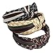 Designer Cross Knot Headbands for Women Hair Hoops with Stylish CC Letter Print Fashionable Classical Stripe Hairbands with Silk Cloth 3Pcs Black Beige Coffee (classical style)