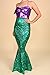 Sidecca Metallic Mermaid Costume Wet Look Halter Cropped Top (X-Large, Bow-Purple)