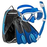 Cressi Made in Italy Palau Short Brisbane Mask Fin Snorkel Travel Set