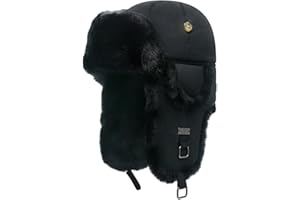 ALKAIDSTAR Fur Winter Trapper Hat,Unisex Taslon Faux Fur Aviator Ski Trapper Trooper Pilot Hat,Snow Eskimo Hat with Ear Flaps