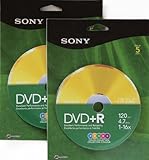Sony DVD+R 5 Disc to Pack (2 Pack 10 Disc) Colors May Vary