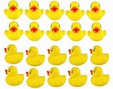 Viskey 20pcs Yellow Ducks Baby Bath Tub Bathing Rubber Squeaky Toys