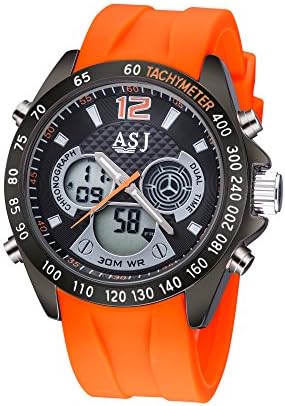 TAWURS Multi Function Digital LED Quartz Watch Electronic Waterproof Sport Watches Orange