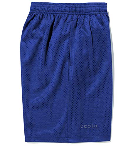 image for TSLA TM-KBH02-BLU_Youth X-Large Boy's Active Shorts Sports Performance