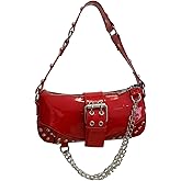 RoseSeek Women's Y2k Rivets Shoulder Bag Adjustable Strap Clutch Handbags Underarm Shoulder Purse