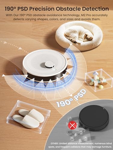 Lefant M2 Pro Robot Vacuum Cleaner with Mop — 90-Day Bagless Self-Emptying, 6000Pa Suction with Carpet Auto-Boost, dToF LiDAR Navigation, 2-in-1 Sweep & Mop, Ideal for Hard Floors & Carpets