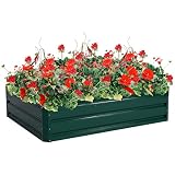 Giantex Dark Green 47.2"x35.4" Patio Raised Garden Bed Vegetable Flower Plant Dark Green(47.2"x35.4")